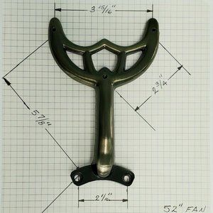 NEW 52" Harbor Breeze Ceiling Fan Blade Arm, Replacement Bracket - Gold
